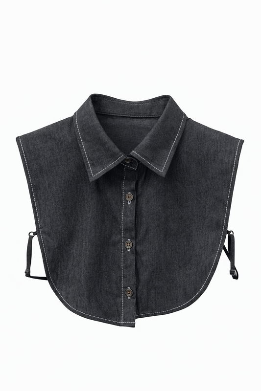 Dekorativní límeček bez rukávů denim
