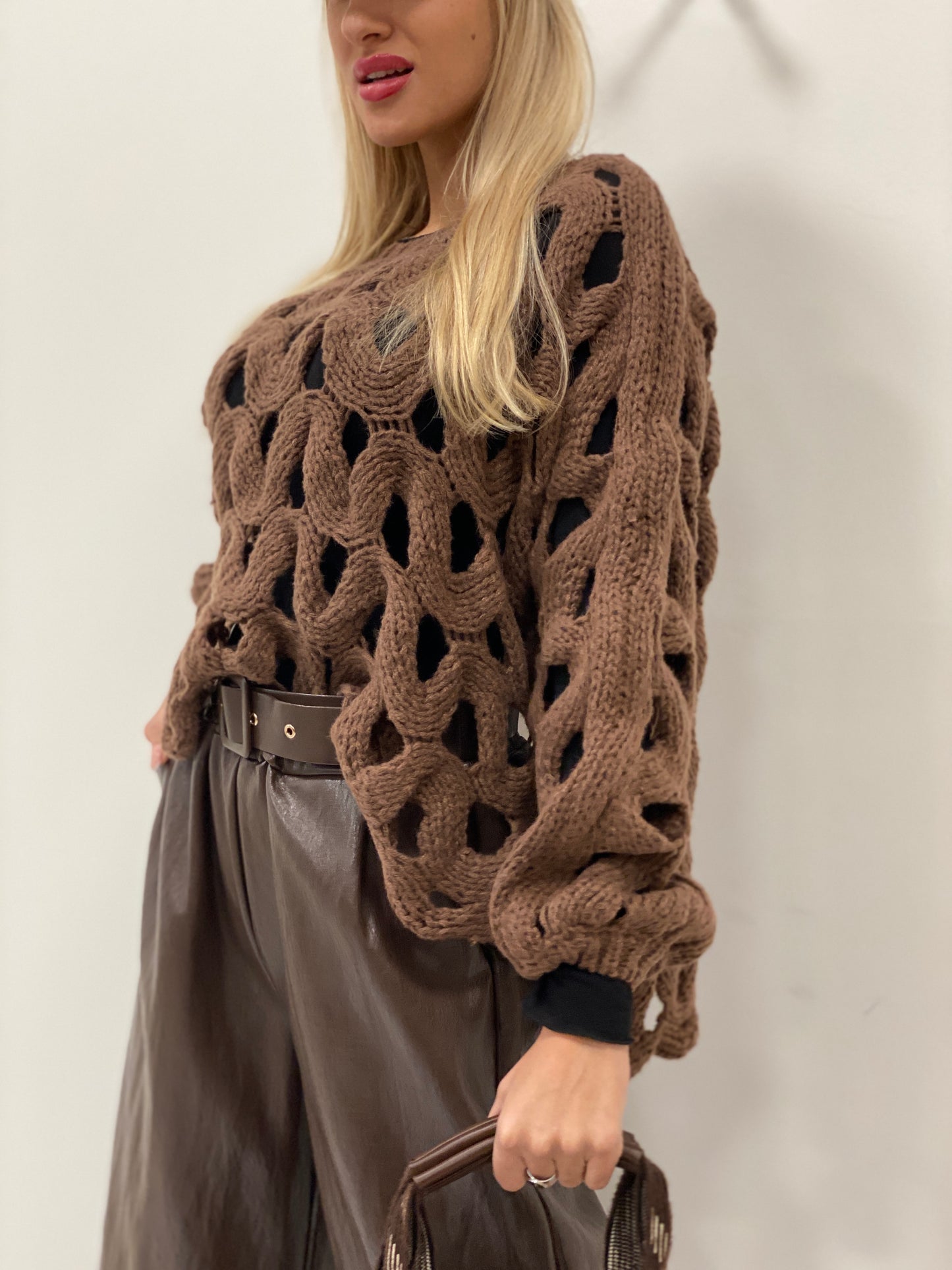 Hrubě pletený svetr