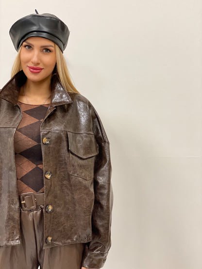 Koženková bunda bomber