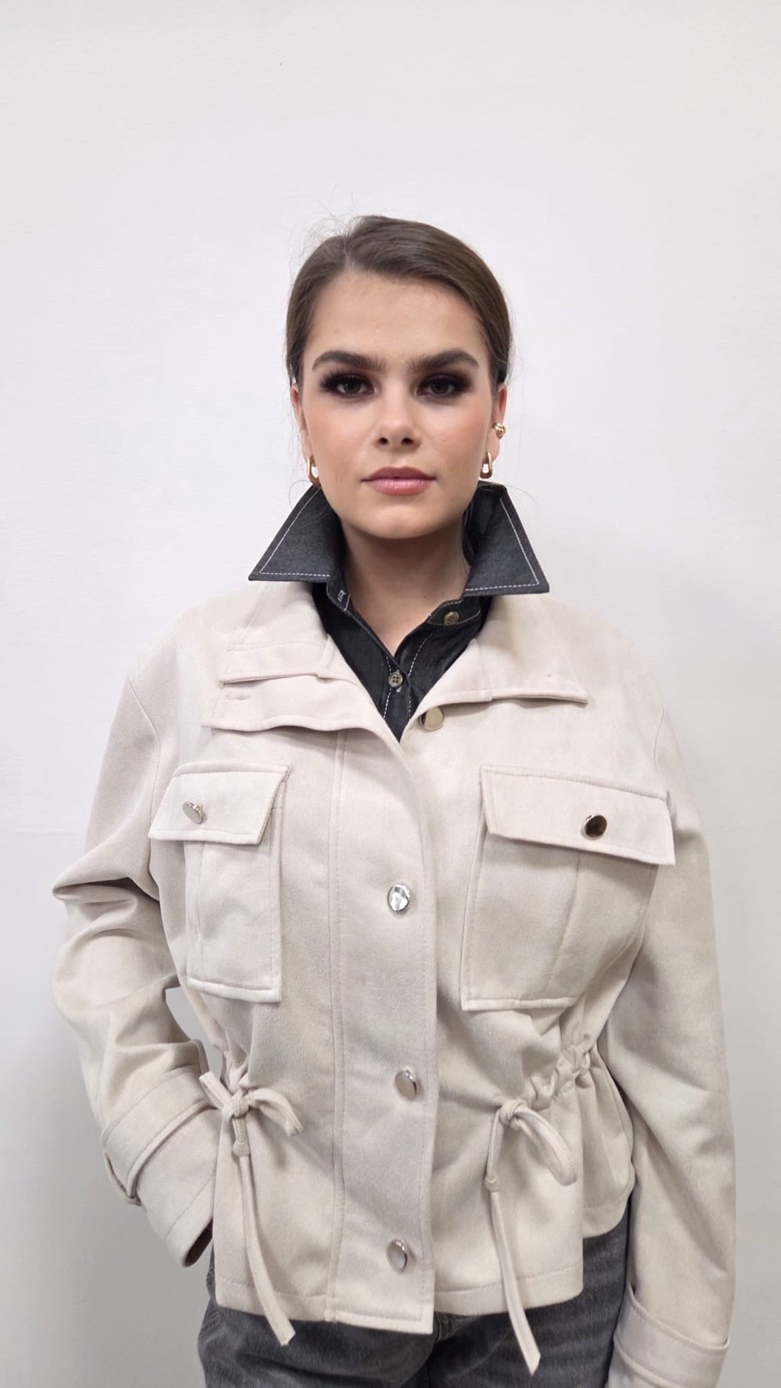 Dekorativní límeček bez rukávů denim