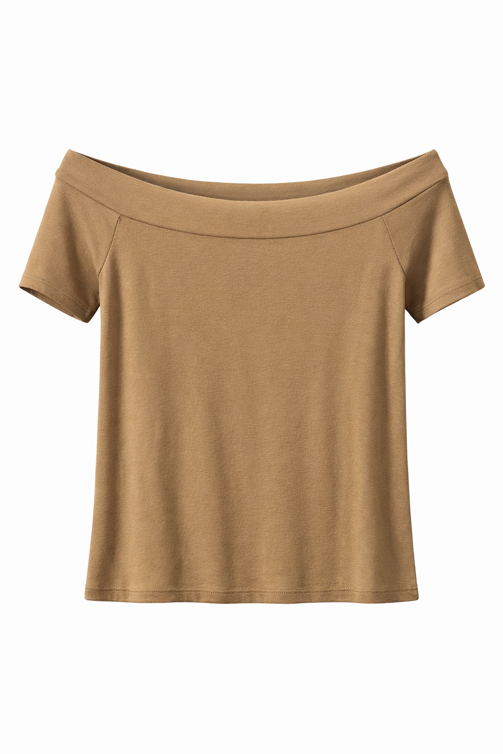 Top camel s lodičkovým výstřihem