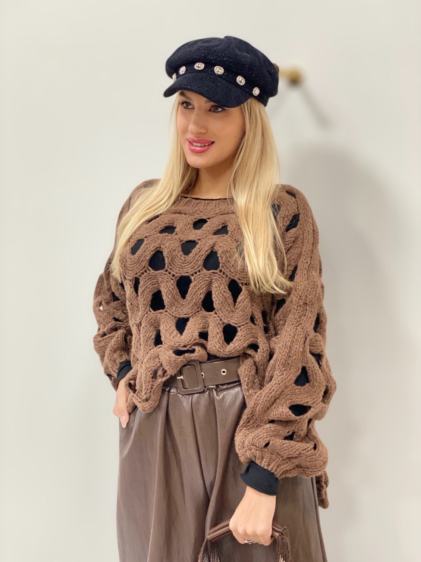 Hrubě pletený svetr