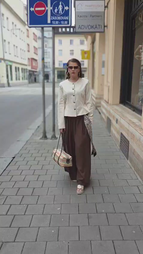 Splývavé kalhoty s páskem - černé